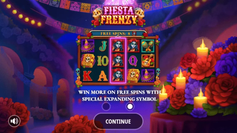 Fiesta Frenzy - menu główne i ustawienia zakładów